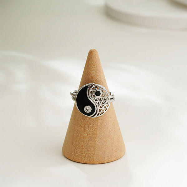 Yin Yang Titanium Steel Cuff Ring | Balance & Love