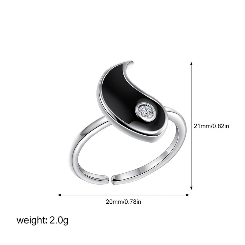 Yin Yang Titanium Steel Cuff Ring | Balance & Love