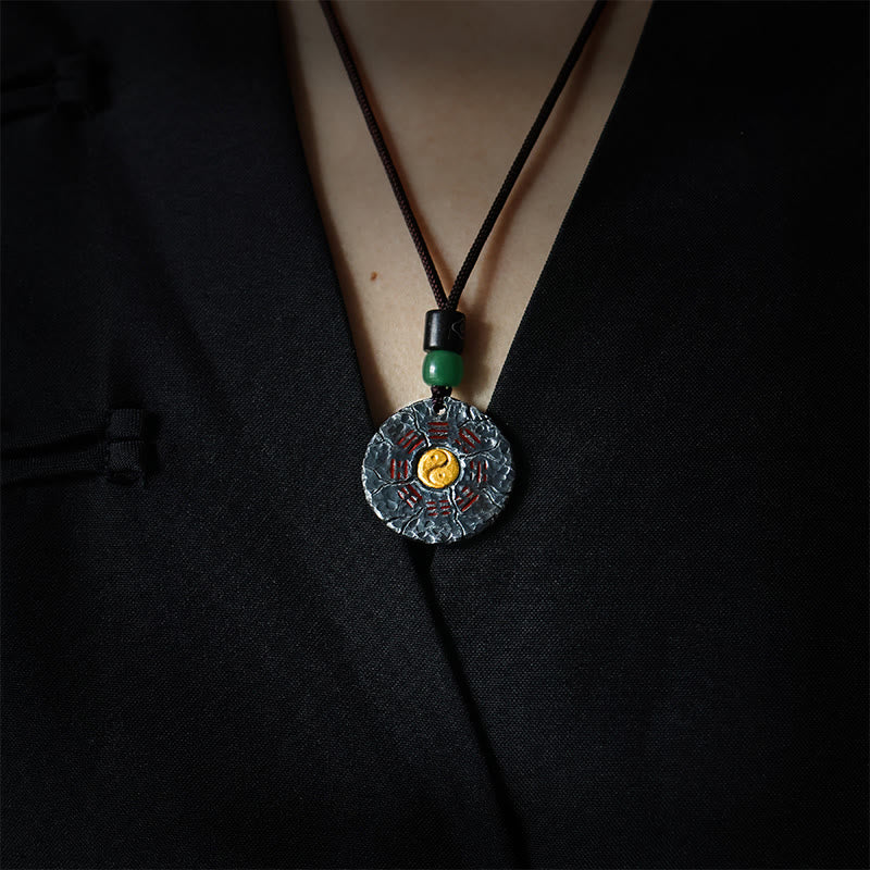 Sterling Silver 24K Gold Bagua Yin Yang Pendant Secondary image