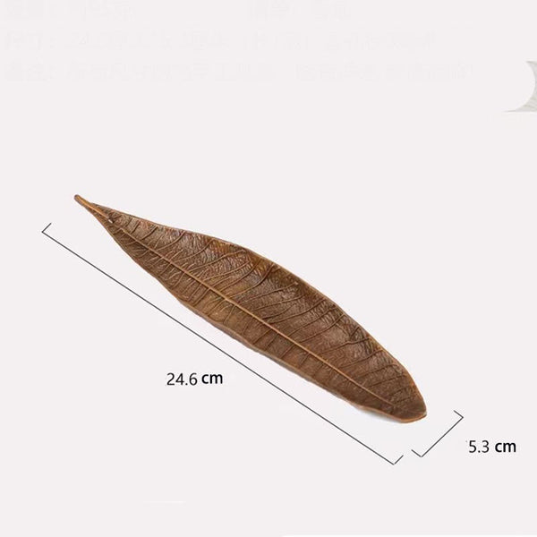 Quemador de Incienso Oriental de Aleación con Forma de Hoja