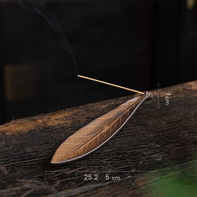 Brûleur d'encens en céramique Feuille de saule