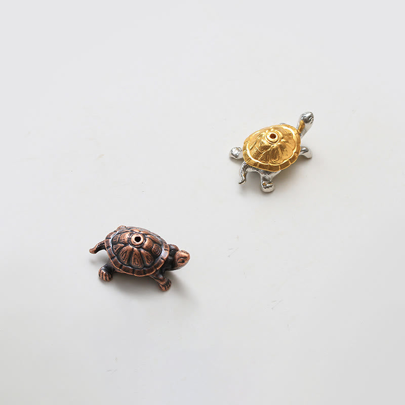 Alloy Turtle Snail Incense Burner – copper and gold silver turtle pair on white, dual color collection
