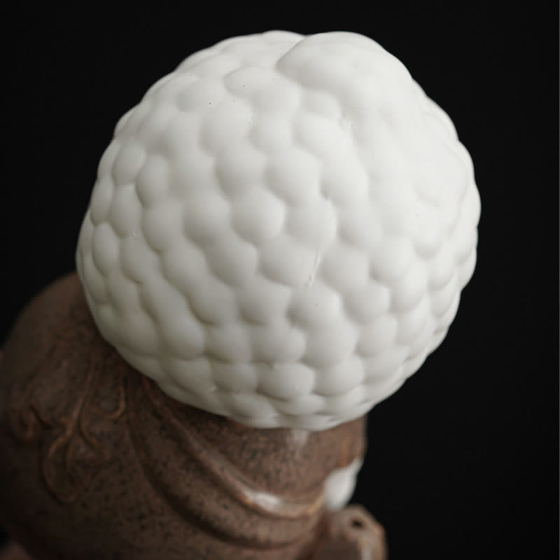 Ceramic Buddha Incense Burner – top view cone placement area and ventilation holes