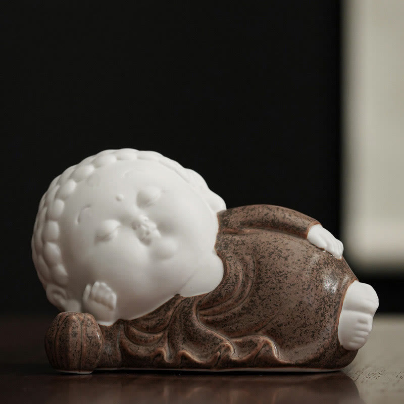 Ceramic Buddha Incense Burner – bedside table at night soft glow, sleep relaxation