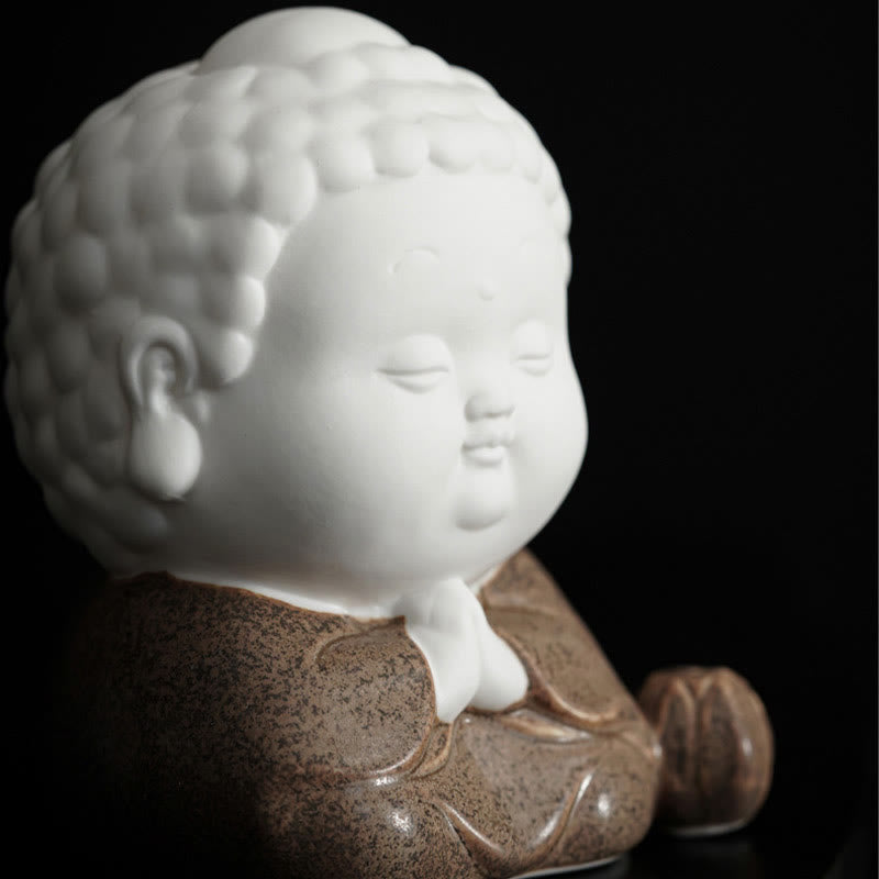 Ceramic Buddha Incense Burner – multiple color options black teal cream variants