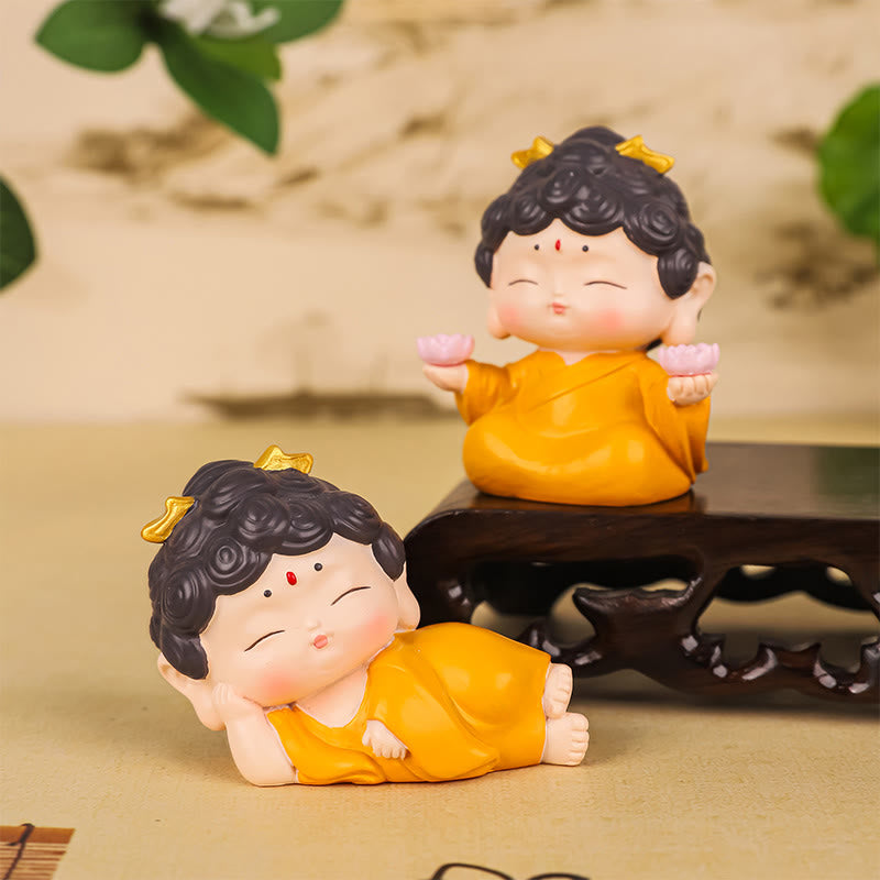 Amitabha Buddha Lotus Statue – red Amitabha on lotus throne, gold robes resin sculpture