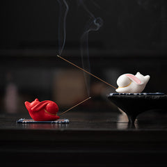 Flying Rabbit Ceramic Incense Burner | Creativity & Prosperity