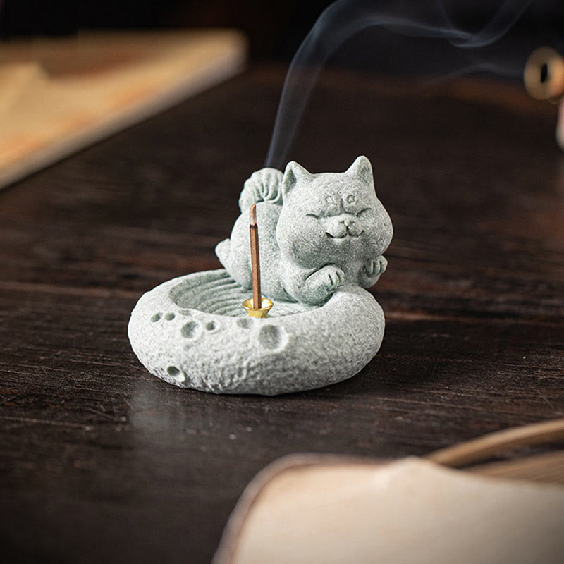 Bruleur d'encens zodiaque chinois en grès | Équilibre et Harmonie