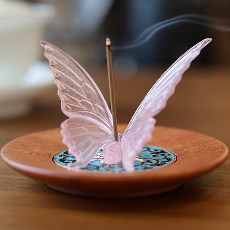 Butterfly Liuli Glass Incense Burner Secondary image