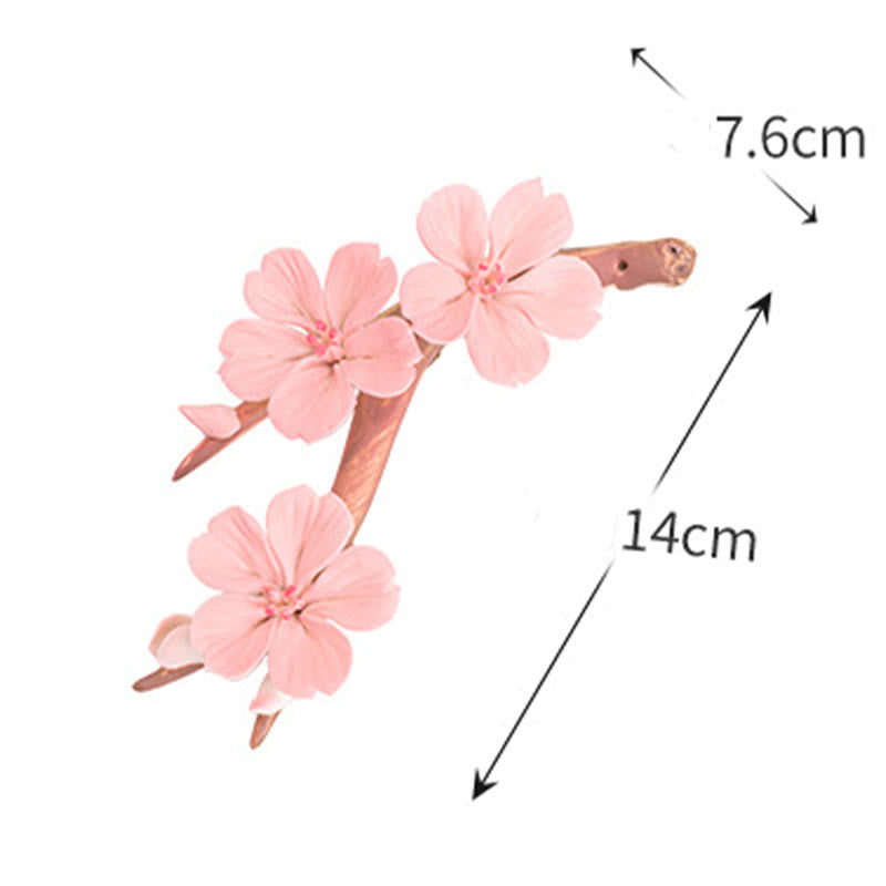 Plum Blossom Incense Burner – Close-up of textured branch and delicate pink sakura petals, ceramic detail