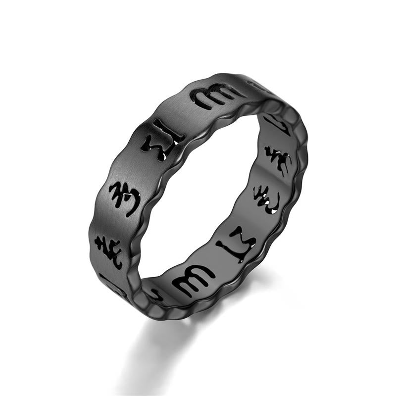 Titanium Steel Om Mani Padme Hum Spinner Ring