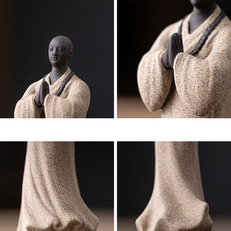 Ceramic Meditating Monk Figure – collection with varying poses, series display