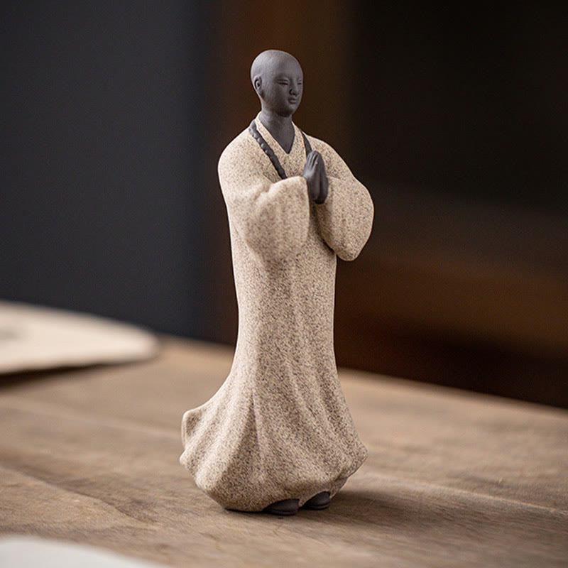 Ceramic Meditating Monk Figure – base detail showing stability and craft quality