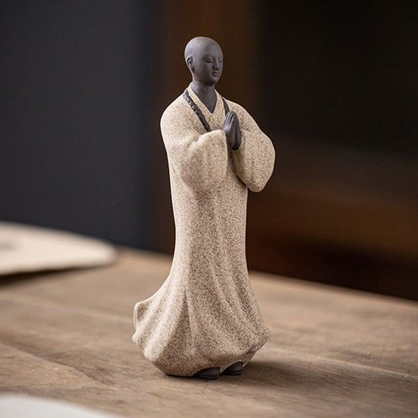 Ceramic Meditating Monk Figure – base detail showing stability and craft quality