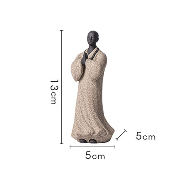 Ceramic Meditating Monk Figure – gift tag attached, housewarming mindfulness present