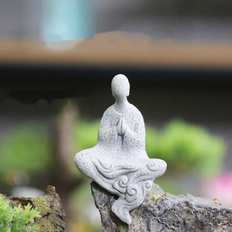 Meditation Buddha Monk Serenity Home Decoration – Harmonious sage statue in quiet repose, zen living space decoration
