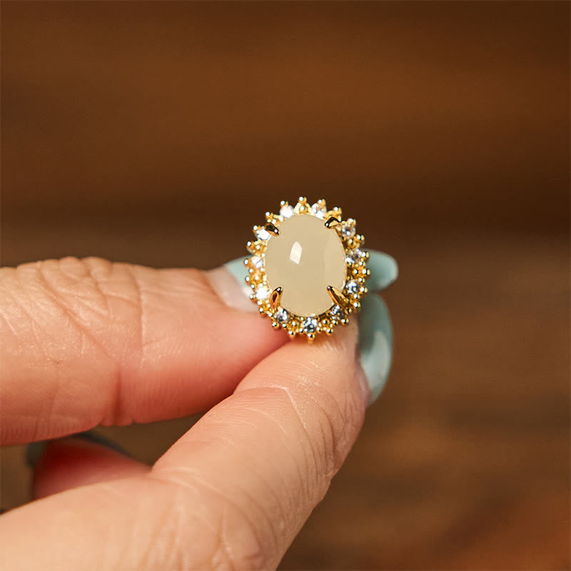 Natural Hetian Jade Egg Copper Earrings | Prosperity & Harmony