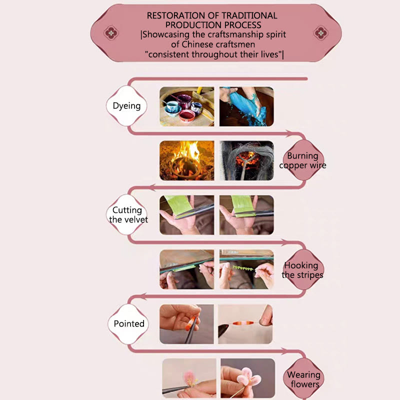 Green Velvet Silk Brooch Hairpin, image 6