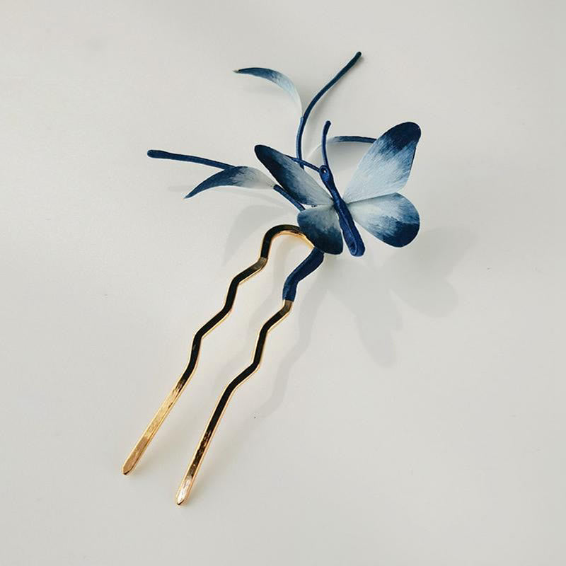 Butterfly Silk Brooch Hairpin, image 15