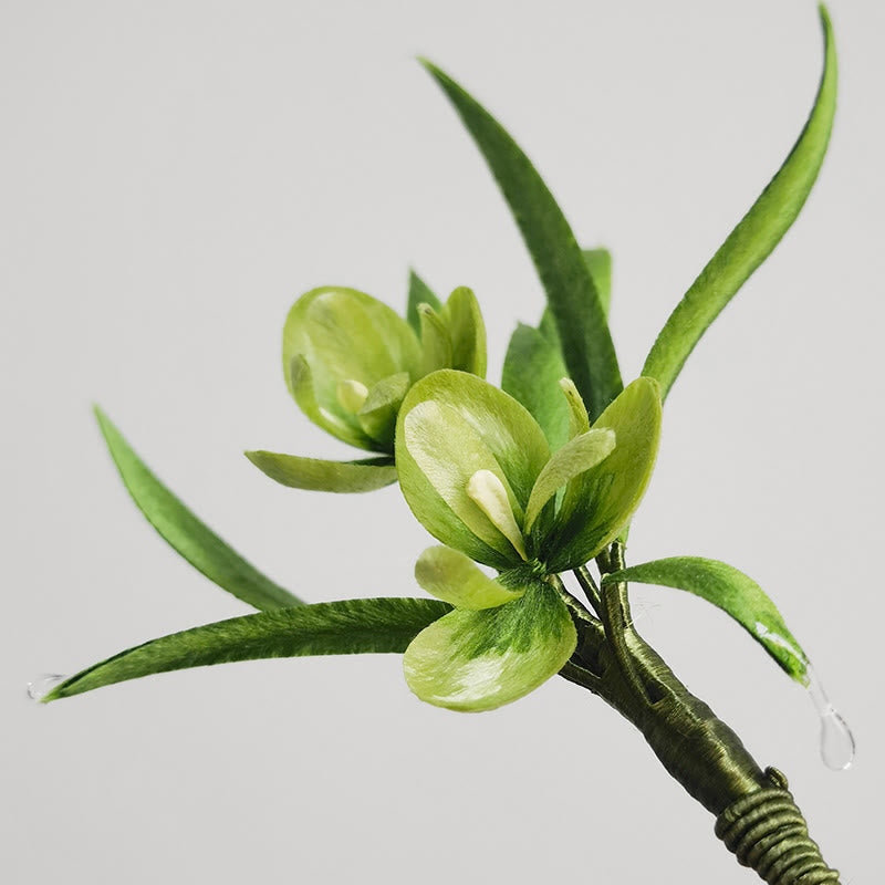 Green Velvet Silk Brooch Hairpin, image 5