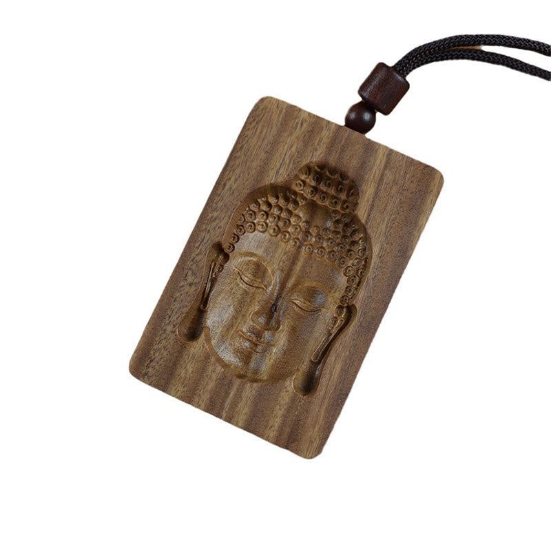 Green Sandalwood Buddha Necklace – gift packaging with satin pouch, mindfulness present