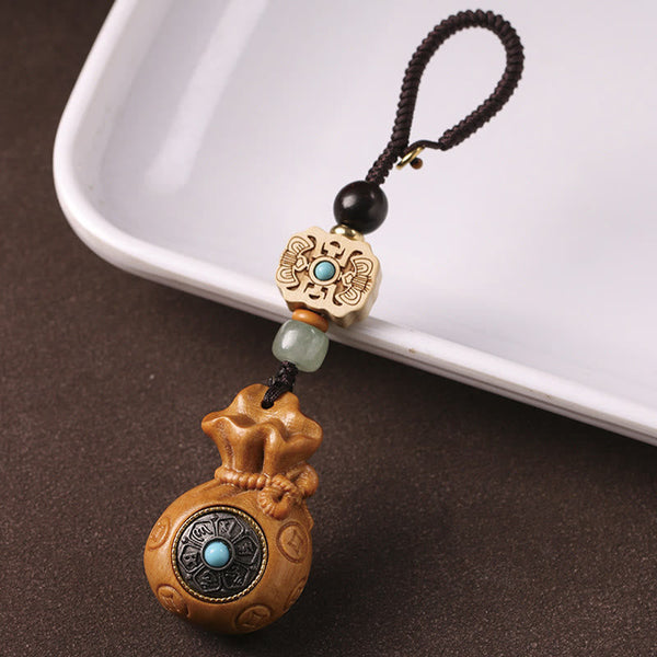 Triple Sandalwood Om Mani Padme Hum Key Chain