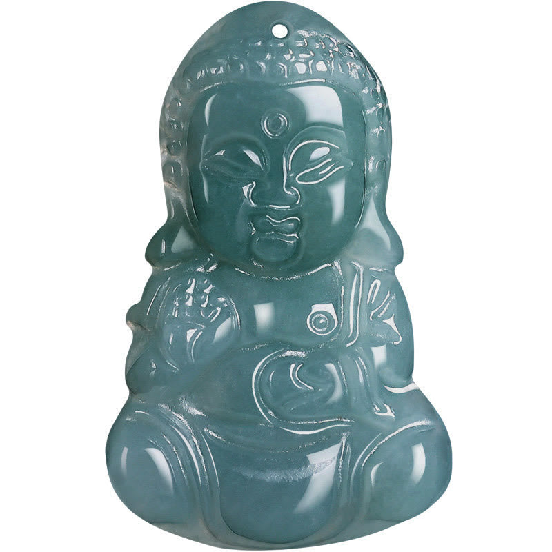Jade Baobao Buddha Necklace – Baobao Buddha hand holding gold ingot wealth detail