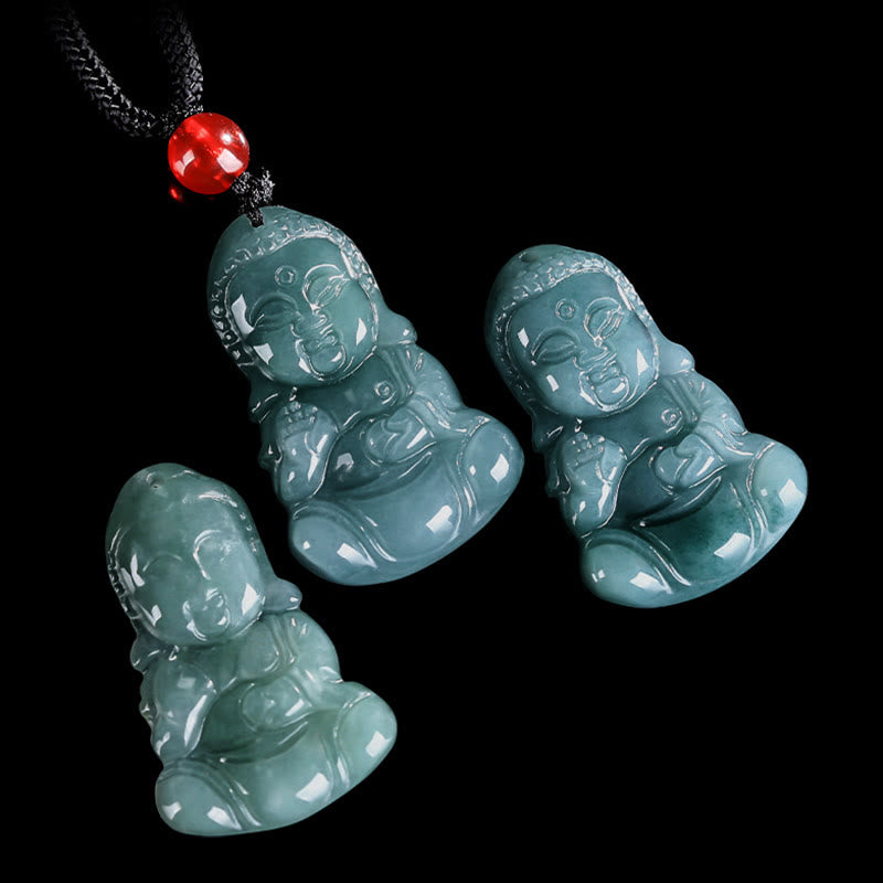 Jade Baobao Buddha Necklace – gift box with red envelope blessing card packaging