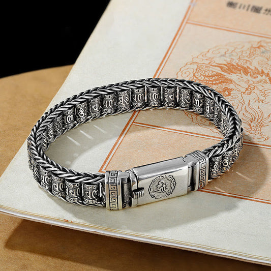 Om Mani Padme Hum Bracelet – on Asian paper with dragon art, Tibetan bracelet