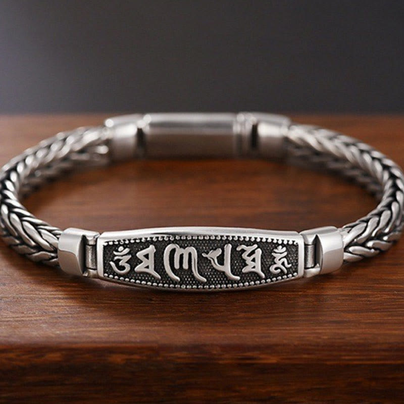 Pulsera Vajra de Cobre Entrelazado Om Mani Padme Hum | Paz y Poder