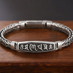 Pulsera Vajra de Cobre Entrelazado Om Mani Padme Hum | Paz y Poder
