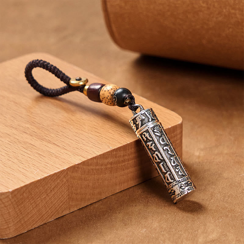 Tibetan Copper Vajra Om Mani Padme Hum Key Chain Secondary image