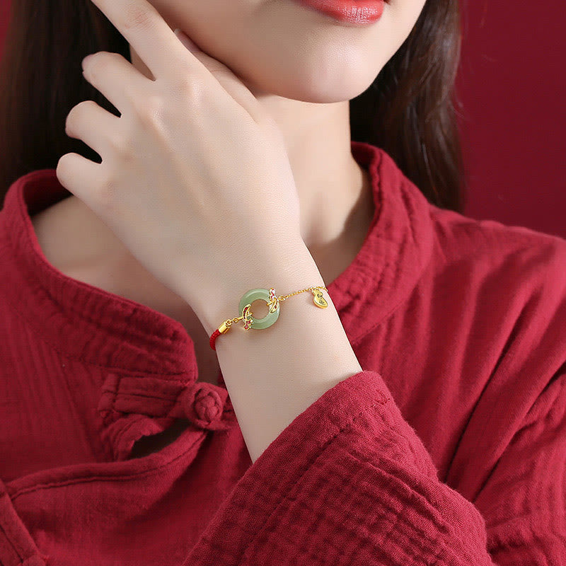 Silver Jade Koi Peace Buckle – side profile showing disc thickness and silver rim craftsmanship