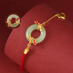 Silver Jade Koi Peace Buckle – angled close-up revealing translucent jade texture and fine silver filigree detail