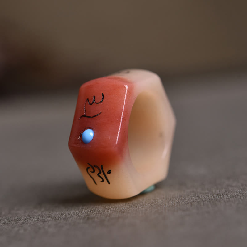 Camel Bone Om Mani Padme Hum Ring Secondary image