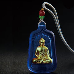 Medicine Buddha Liuli Necklace – clasp and chain detail with 925 sterling silver stamp