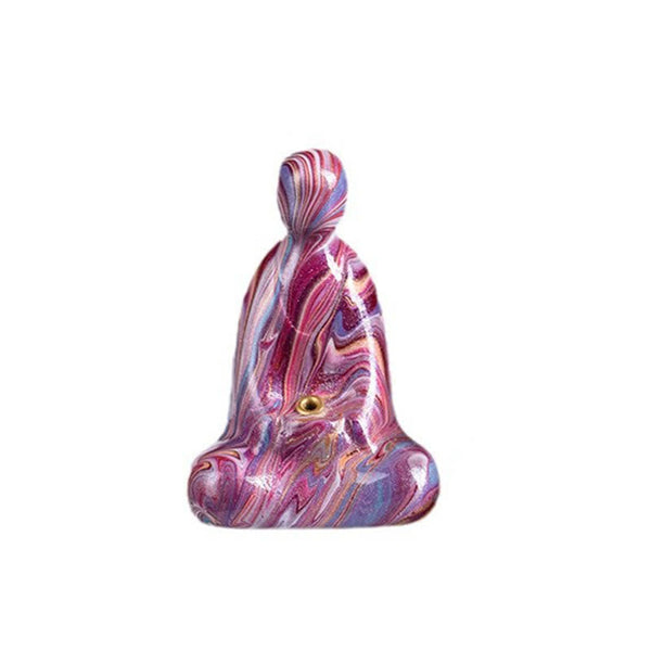 Mini Formless Buddha Incense Holder – incense stick inserted in holder beside meditation cushion