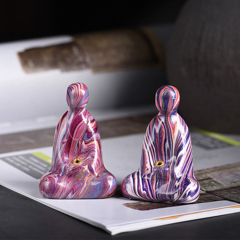 Mini Formless Buddha Incense Holder – side angle showing curved Buddha form and wood grain