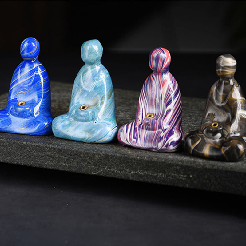 Mini Formless Buddha Incense Holder – gift box packaging with silk lining presentation