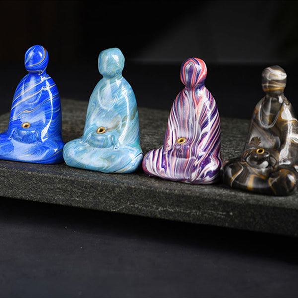 Mini Formless Buddha Incense Holder – gift box packaging with silk lining presentation