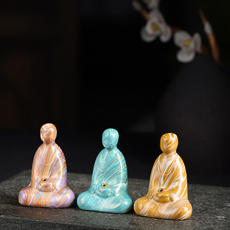 Mini Formless Buddha Incense Holder – natural wood color variation ebony grain pattern