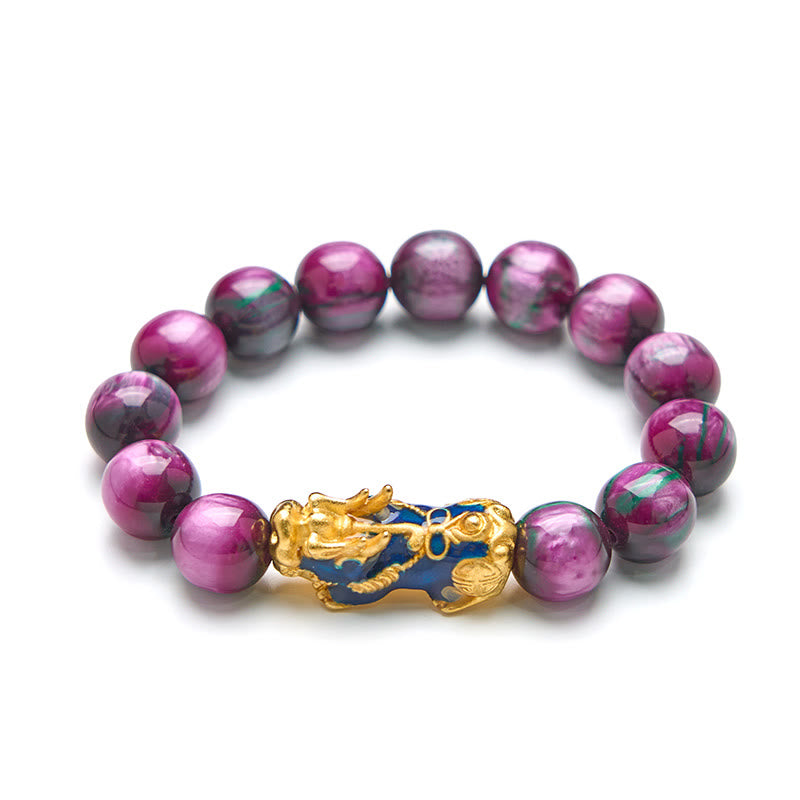 Purple sea willow bracelet flat lay on clean white background