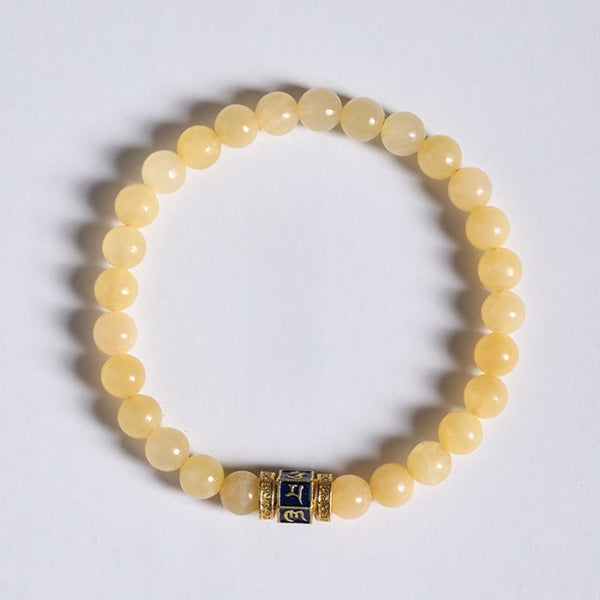Topaz and Copper Om Mani Padme Hum Bracelet