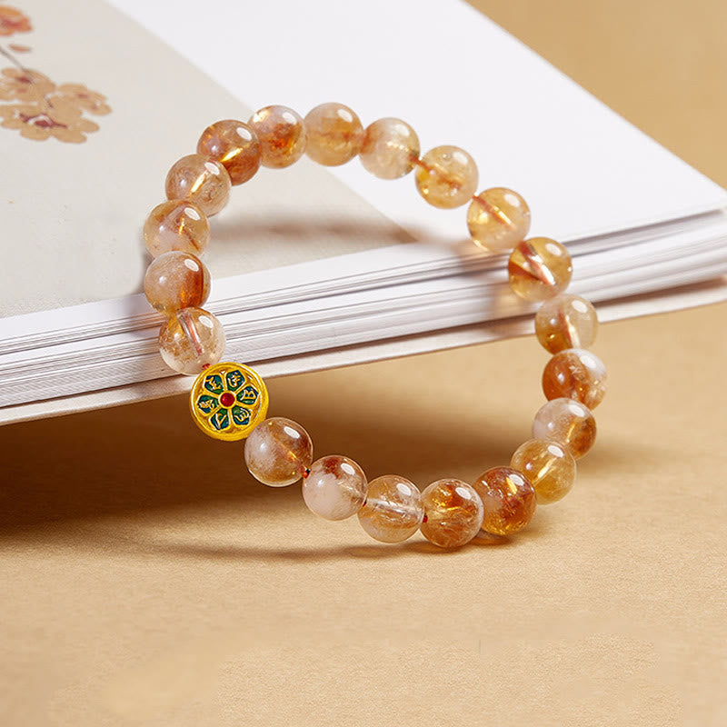 999 Sterling Silver Citrine Om Mani Padme Hum Bracelet Zweitbild