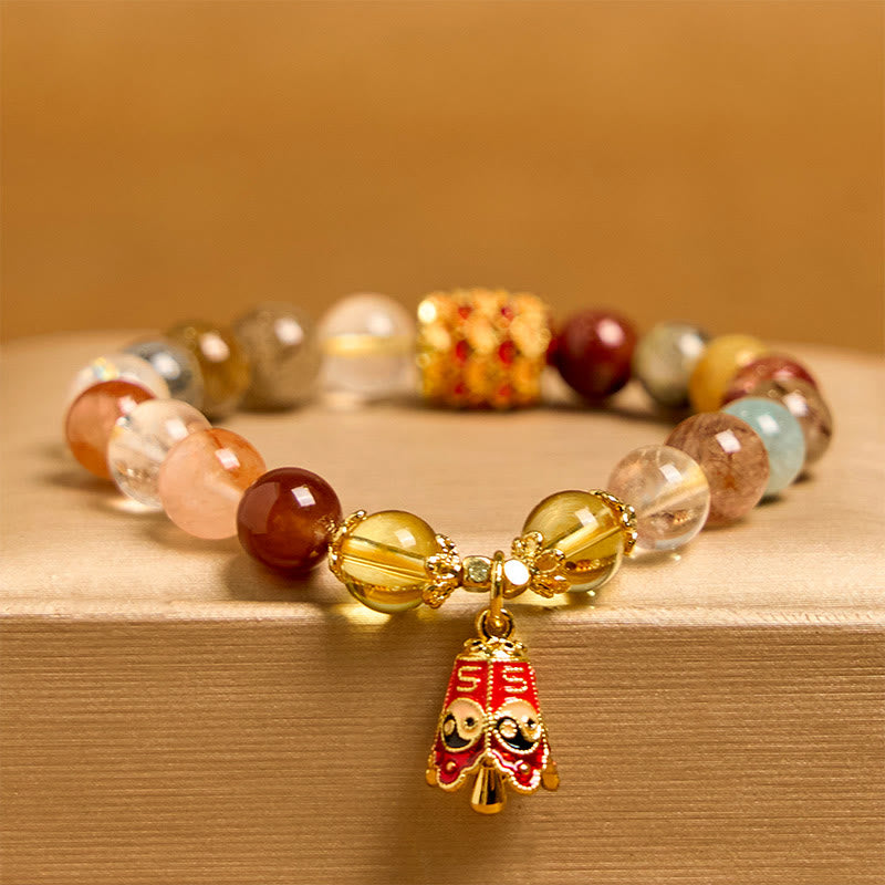 Natural Rutilated Quartz Yin Yang Bracelet Secondary image