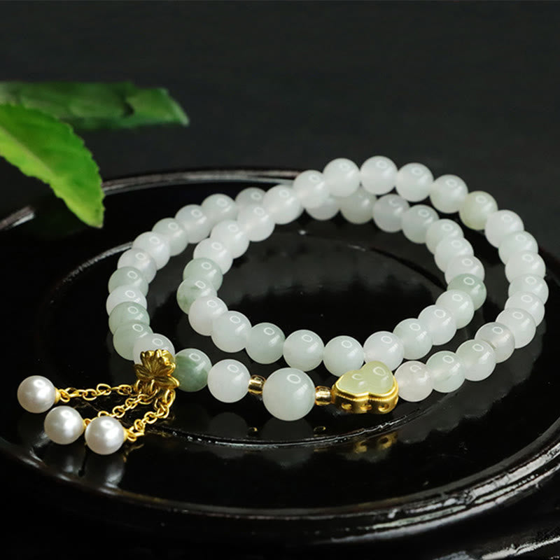 Tianshan Jade Lotus Gourd Bracelet | Luck, Wealth & Prosperity