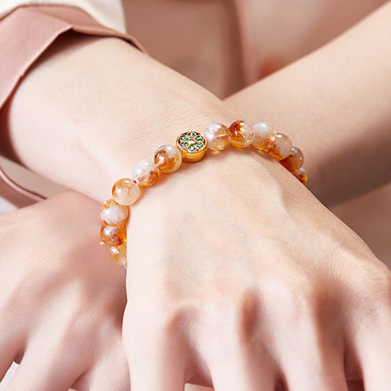 Sterling Silver Citrine Lotus Bead Bracelet Zweitbild