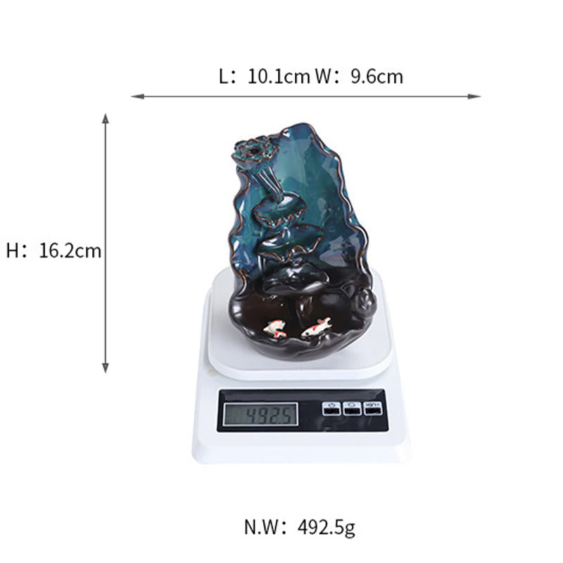 Blue Lotus Leaf Ceramic Backflow Incense Burner | Meditation & Serenity