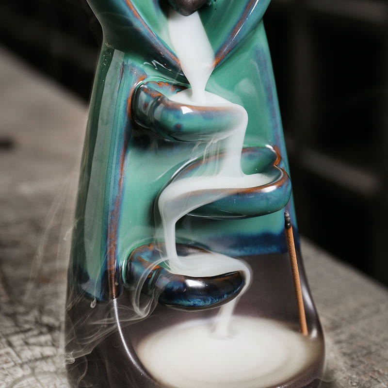 Ceramic Lovers Embrace Backflow Incense Burner