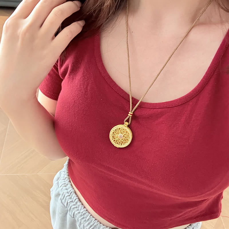 Gold Plated Om Mani Padme Hum Pendant Secondary image